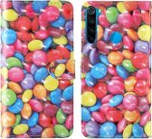 Voor Xiaomi Redmi Note 8T 3D-schilderij Gekleurd tekeningpatroon Horizontaal Flip TPU + PU-lederen hoes met houder & kaartsleuven & portemonnee & lanyard (gekleurd suiker)