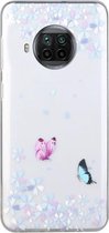 Voor Xiaomi Mi 10T Lite Gekleurd tekeningpatroon Transparant TPU-beschermhoes (bloemvlinder)