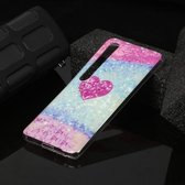 Voor Xiaomi Mi 10 Marble Pattern Soft TPU beschermhoes (Red Love)