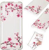 Coloured Drawing Transparant Clear TPU Case voor Huawei P Smart Z (pruimenbloesem)