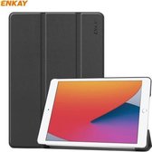 Voor iPad 10.2 2020/2019 ENKAY ENK-8014 PU-leer + plastic smartcase met drie-vouwbare houder (zwart)
