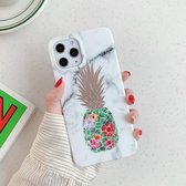 Gilding Ananas Pattern Soft TPU beschermhoes voor iPhone 11 Pro (wit)