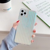 Voor iPhone 11 Pro Galvaniseren Gradiënt Koffer Streep TPU Beschermhoes (Zilver)