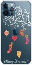 Trendy schattig hoesje met kerstpatroon Doorzichtig TPU-hoesje Telefoonhoesjes voor iPhone 12/12 Por (White Tree Gift)