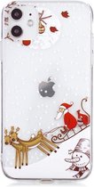 Voor iPhone 11 Christmas Pattern TPU beschermhoes (Brown Deer Santa Claus)