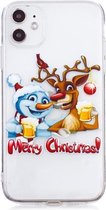 Voor iPhone 11 Christmas Pattern TPU beschermhoes (Snowman Elk)
