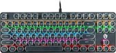 MSEZ HJK917-5 87-toetsen Electroplated Punk Keycap Kleurrijk verlicht bedraad mechanisch gamingtoetsenbord, kabellengte: 1,6 m (zwart)