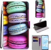 Voor Huawei P30 Pro Gekleurde Tekening Cross Textuur Horizontale Flip PU Lederen Case met Houder & Kaartsleuven & Portemonnee & Lanyard (Kleurrijke Taarten)