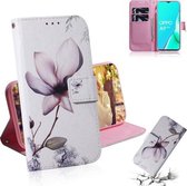 Voor OPPO A11x / A11 / A5 (2020) / A9 (2020) Gekleurde tekening Horizontale flip lederen tas, met houder & kaartsleuven en portemonnee (Magnolia Flower)