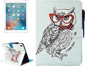 Voor iPad Pro 9.7 inch Bril Uil Patroon Horizontale Flip Leren Case met Houder & Portemonnee & Kaartsleuven & Slaap / Wekfunctie & Pen Slot