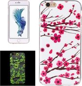 Voor iPhone 6 & 6s Noctilucent Plum Pattern IMD Vakmanschap Zachte TPU Cover Case