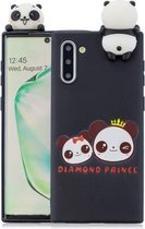 Voor Galaxy Note 10+ schokbestendige Cartoon TPU beschermhoes (twee panda's)