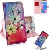 Voor Galaxy A50s Gekleurd Tekening Patroon Kleurrijke Magnetische Gesp Horizontale Flip PU Lederen Case met Houder & Kaartsleuven & Portemonnee & Lanyard (Magnolia)