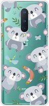 Voor OnePlus 8 schokbestendig geverfd transparant TPU beschermhoes (koala)