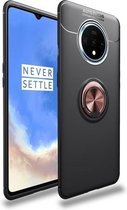 Voor OnePlus 7T lenuo schokbestendige TPU beschermhoes met onzichtbare houder (zwart goud)