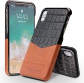Voor iPhone X / XS QIALINO krokodillenleer beschermhoes van rundleer