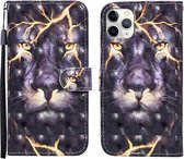 Voor iPhone 12/12 Pro 3D Geschilderd Patroon Horizontale Flip Leren Case met Houder & Portemonnee & Kaartsleuf & Lanyard (Thunder Lion)