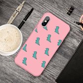 Voor iPhone XS Max Cartoon dier patroon schokbestendig TPU beschermhoes (roze dinosaurussen)