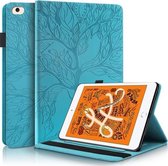 Life Tree-serie horizontale leren flip-hoes met houder & kaartsleuven & pen-sleuf & slaap- / wekfunctie voor iPad mini (2019) / 4/3/2/1 (meerblauw)