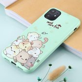 Voor iPhone 11 TPU mobiele telefoonhoes (felgroene gekartelde katten)