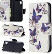 3D Gekleurde Tekening Patroon Horizontale Flip Leren Case voor Huawei Y7 / Y7 Prime 2019, met Houder & Kaartsleuven & Portemonnee (Vlinders)