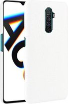 Voor OPPO Realme X2 Pro / Reno Ace schokbestendige krokodiltextuur PC + PU-hoes (wit)