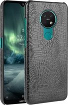 Voor Nokia 7.2 / 6.2 Shockproof Crocodile Texture PC + PU Case (Zwart)