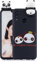Voor Huawei P Smart 2019 schokbestendig Cartoon TPU beschermhoes (twee panda's)
