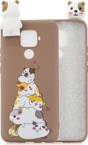 Voor Huawei Mate 30 Lite Cartoon schokbestendige TPU beschermhoes met houder (hamsters)