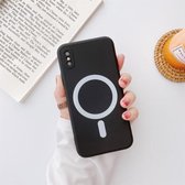 Vloeibare siliconen volledige dekking schokbestendig Magsafe-hoesje voor iPhone XS Max (zwart)