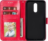 Kant Bloem Embossing Patroon Horizontale Flip Leren Case voor Nokia 3.2, met Houder & Kaartsleuven & Portemonnee & Fotolijst & Lanyard (Rood)