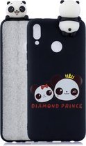 Voor Huawei Y9 (2019) Schokbestendige Cartoon TPU-beschermhoes (twee panda's)