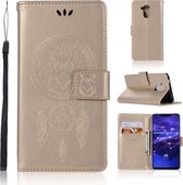 Windgong Uil Embossing Patroon Horizontale Flip Leren Case met Houder & Kaartsleuven & Portemonnee Voor Huawei Mate 20 Lite (Goud)