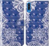Voor Samsung Galaxy A30s & A50 & A50s 3D-schilderij Gekleurd tekeningpatroon Horizontaal Flip TPU + PU-lederen hoes met houder & kaartsleuven & portemonnee & lanyard (wit kant)