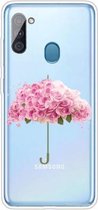 Voor Samsung Galaxy A11 schokbestendig geverfd TPU beschermhoes (bloemenparaplu)