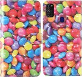 Voor Samsung Galaxy M21 & M30s 3D-schilderij Gekleurd tekeningpatroon Horizontaal Flip TPU + PU-lederen hoes met houder & kaartsleuven & portemonnee & lanyard (gekleurd suiker)