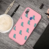 Voor Galaxy A30 Cartoon dier patroon schokbestendig TPU beschermhoes (roze dinosaurussen)