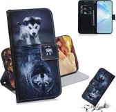 Voor Galaxy S20 Ultra Gecombineerd patroon Magnetische aantrekkingskracht Horizontale flip lederen tas, ondersteuningshouder & kaartsleuf & portemonnee (Wolf en hond)