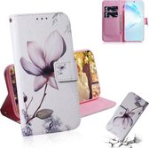 Voor Galaxy S20 + Gecombineerd patroon Magnetische aantrekkingskracht Horizontale flip lederen tas, ondersteuningshouder & kaartsleuf & portemonnee (Magnolia Flower)