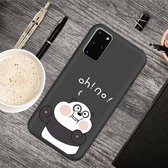 Voor Galaxy S20 Cartoon dier patroon schokbestendig TPU beschermhoes (zwarte panda)