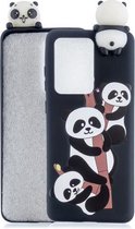 Voor Galaxy S20 Ultra schokbestendig Cartoon TPU beschermhoes (drie panda's)