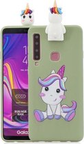 Voor Galaxy A920 Cartoon schokbestendige TPU beschermhoes met houder (eenhoorn)