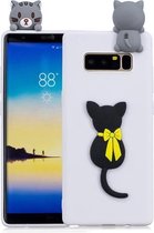 Voor Galaxy Note 8 3D Cartoon Pattern Shockproof TPU beschermhoes (Little Black Cat)