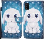 Voor Samsung Galaxy A41 Gekleurde tekening patroon Horizontale flip lederen tas met houder & kaartsleuven & portemonnee (konijn)