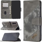 Voor Samsung Galaxy A50 bijpassende kleur krokodil textuur horizontale flip PU lederen tas met portemonnee & houder & kaartsleuven (grijs)