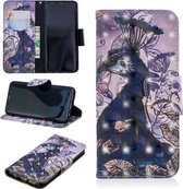 3D Gekleurde Tekening Patroon Horizontale Leren Flip Case voor Samsung Galaxy S9, met Houder & Kaartsleuven & Portemonnee (Pauw)