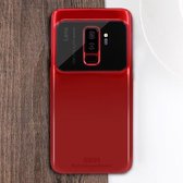 MOFI volledige dekking hoog aluminiumoxide glas + pc + lens Face Parnt beschermende achterkant van de behuizing voor Galaxy S9 Plus (rood)