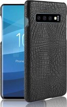 Schokbestendig Crocodile Texture PC + PU-hoesje voor Galaxy S10 (zwart)