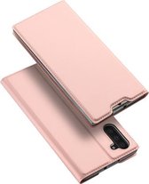 DUX DUCIS Skin Pro-serie schokbestendige horizontale lederen flip-hoes met houder en kaartsleuven voor Galaxy Note 10 (roségoud)