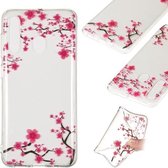 Coloured Drawing Transparent Clear TPU Case voor Galaxy A60 (pruimenbloesem)